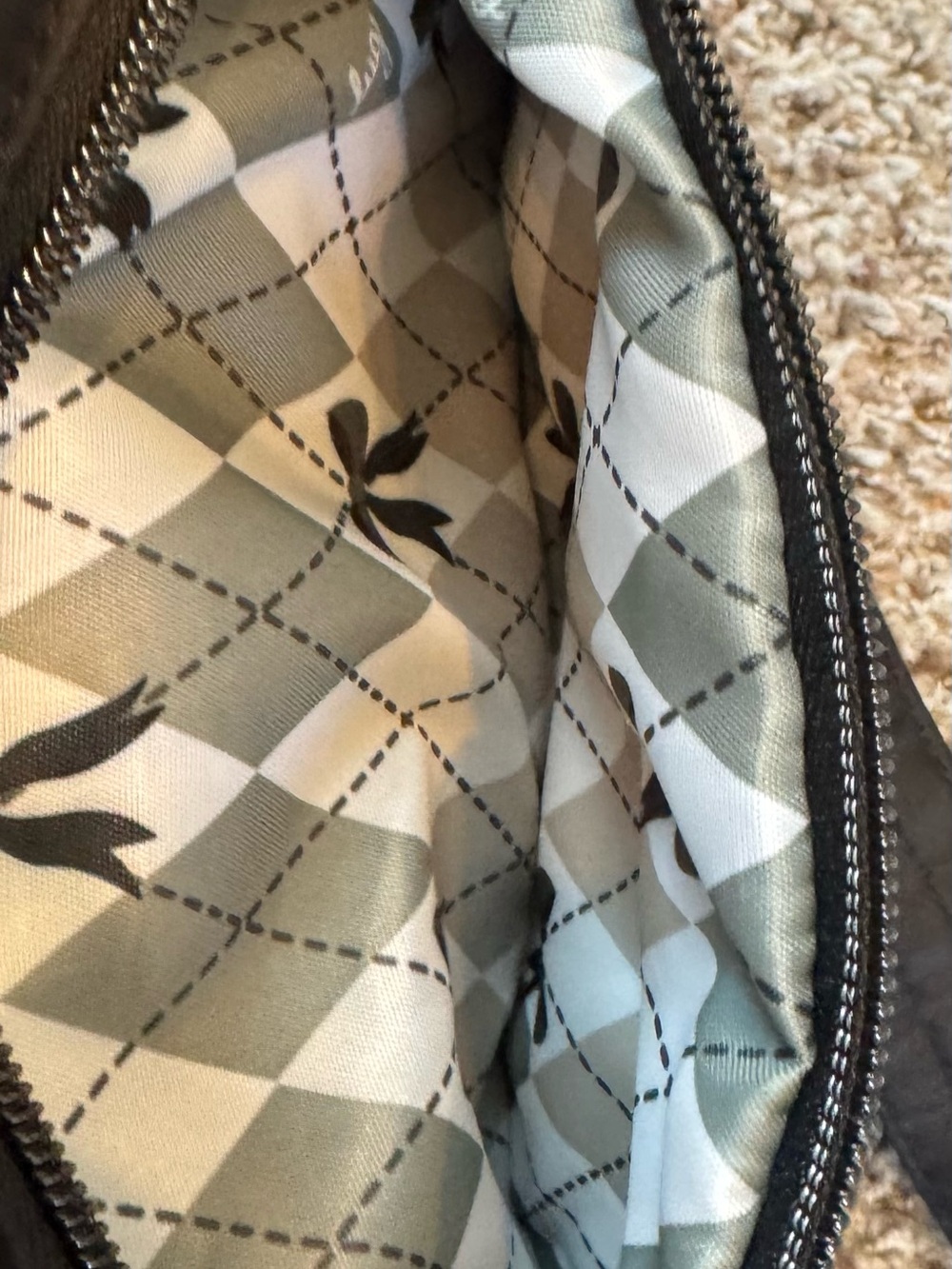 lug Black Quilted Crossbody Bag with Front Zip Pocket - Picture 5 of 5